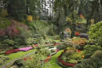 Masterpiece of landscape gardening art - Butchard- garden on island Vancouver in Canada