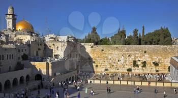  The Western wall of the Temple in Jerusalem shined by the sun