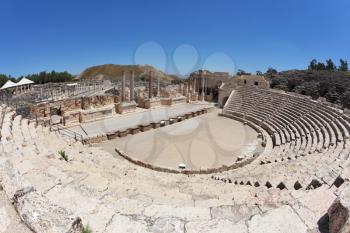 Magnificently preserved Roman amphitheater in Beit Shean, Israel
