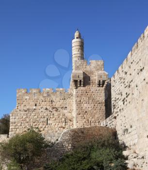Tower of David. The Eternal Jerusalem, surrounded by walls of unbreakable
