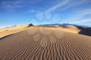 Gorgeous symmetrical sand dune in Death Valley. USA