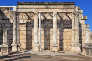 The most ancient church in the Lake of Galilee. A colonnade in the Roman style and an internal court yard