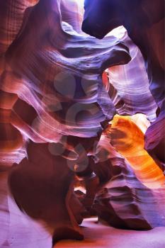  The well-known canyon of Antelope in a magic luminescence midday      
