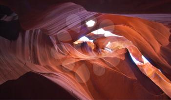 Walls of improbably beautiful canyon Antelope in the USA at midday