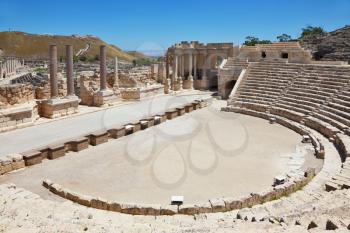 Magnificently preserved Roman amphitheater in Beit Shean, Israel
