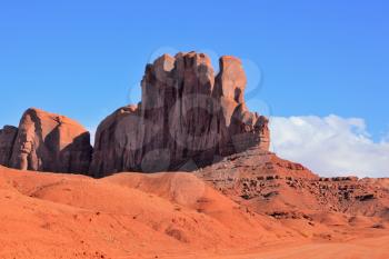 Monument Valley in the afternoon. The famous monolith of red sandstone - Camel.