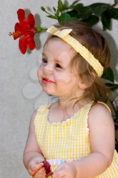 Little girl smiling happily

