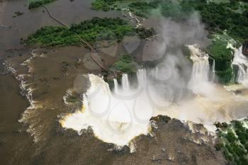 Iguazu, the most famous and abundant waterfalls in the world. Devil's Throat was photographed from a helicopter