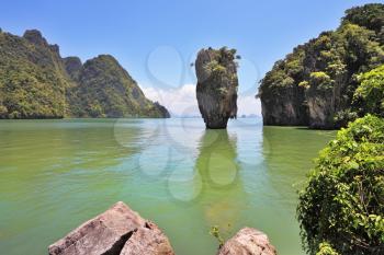 The magnificent island of James Bond. Island-vase in the greenish water of the southern seas. Thailand
