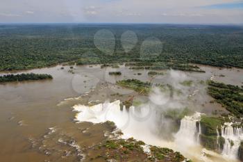 Iguazu waterfalls, the most famous in the world. Devil's Throat was photographed from a helicopter