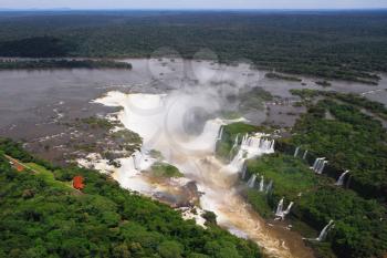 Iguazu waterfalls, the most famous in the world. Devil's Throat was photographed from a helicopter