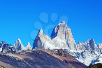 Argentine Patagonia. The famous rocky mountain Fitzroy in glorious weather