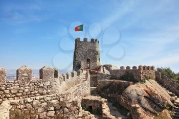 The seaside resort of Sintra on the Atlantic. The Mauritian fortress is surrounded with picturesque gear walls
