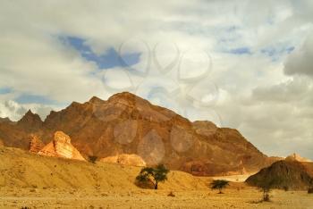 The mountains brightly shined by the sun about Eilat in Israel