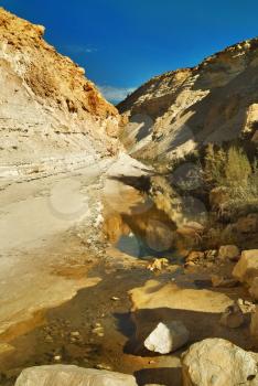  Picturesque canyon Ein-Avdat in desert Negev in Israel