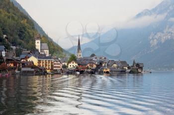 Hallstatt - the most beautiful small town in Austria. The picture was taken on board a pleasure boat