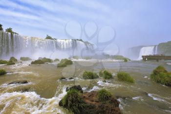  Fantastically spectacular boiling and thundering waterfalls of Iguazu. Waterfalls in Brazil