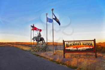 Entrance in reservation well-known blackfeet Indians