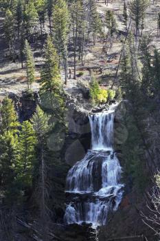 Magnificent sparkling cascade falls in Yellowstone national park. More magnificent pictures from the American and Canadian National parks you can look hundreds in my portfolio. Welcome!