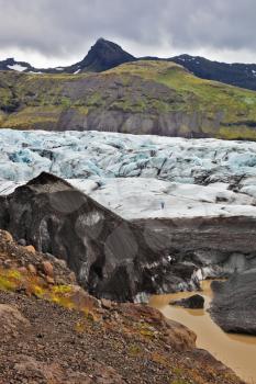 The southern part of the huge glacier Vatnajokull. Skaftafell National Park