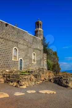 The Church of the Primacy - Tabgha. Jesus then fed with bread and fish hungry people.  The Holy Church was built on the Sea Gennesaret