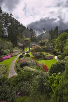  Phenomenally beautiful landscape in well-known park Butchard garden in Canada