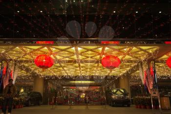  Traditionally decorated night hotel before the Chinese New year