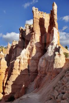 The well-known orange rocks in Bryce canyon in state of Utah USA