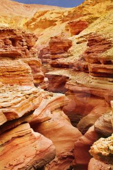 Picturesque Red canyon in ancient mountains of Middle East