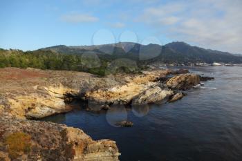 Reserve Point Lobos on the Pacific Ocean. USA, California, sunset