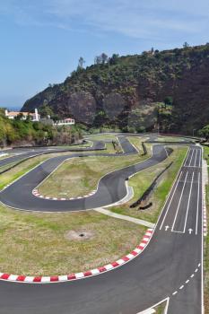 The picturesque race track in the mountains of Madeira