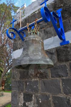 Greek Orthodox Monastery of the Twelve Apostles. The bell on the wall