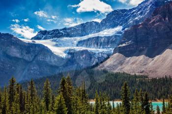The famous Glacier Crowfoot over Bow River. Canada, the Rocky Mountains, Banff National Park