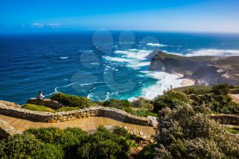 The most extreme south-western point of Africa. Cape of Good Hope in the Atlantic. Cape on the Cape Peninsula south of Cape Town, South Africa