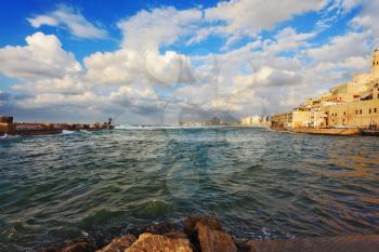 Tel Aviv, Israel. Old Jaffa seaport in the storm
