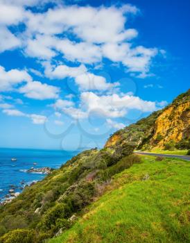  The road to the famous Cape of Good Hope. Travel to South Africa. The concept of active tourism and recreation