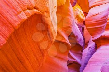 Fantastic slot-canyon Antelope in the Navajo reservation. Incredible color slot canyon Antelope Arizona, USA