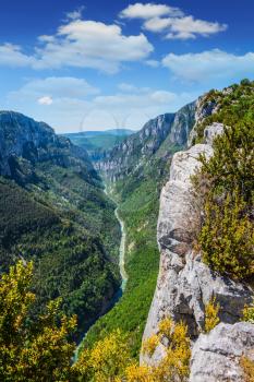 Canyon of Verdon, Provence, France. The biggest mountain canyon in Europe in the spring