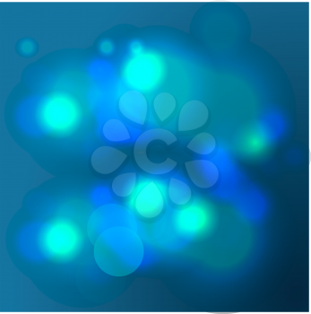 Royalty Free Clipart Image of a Blue Background With Lights
