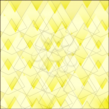 Royalty Free Clipart Image of a Group of Pyramid Shapes on a Yellow Background