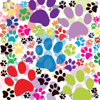 Royalty Free Clipart Image of Coloured Paws