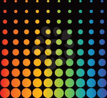 Royalty Free Clipart Image of a Gradient Circles Larger to Smaller at Top