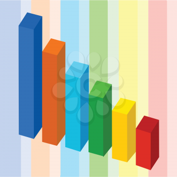 Royalty Free Clipart Image of a Coloured Stacks