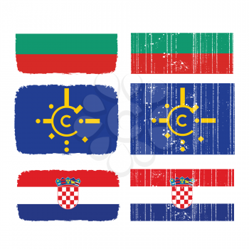 Royalty Free Clipart Image of Bulgarian, CEFTA and Croatian Flags