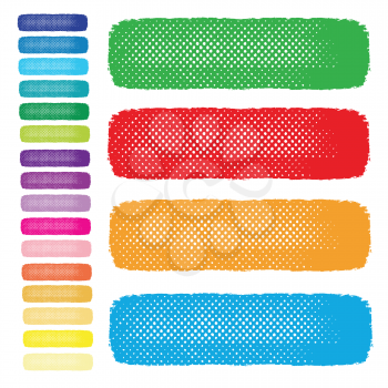 Royalty Free Clipart Image of Grunge Banners in Rainbow Colours and More