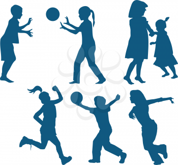 Royalty Free Clipart Image of a Children Playing