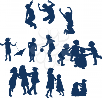 Royalty Free Clipart Image of Children at Play