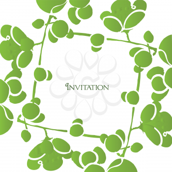 Royalty Free Clipart Image of an Invitation With Flowers on a White Background