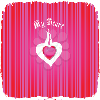 Royalty Free Clipart Image of a Valentine Message With a Heart in the Centre