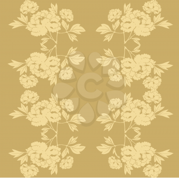 Royalty Free Clipart Image of Soft Coloured Flowers in Two Vertical Rows